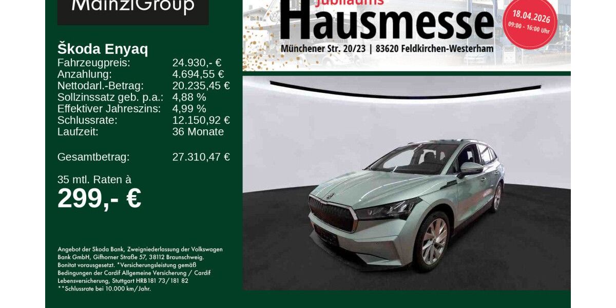 Skoda Enyaq 59.100 km 24.930 &euro; Feldkirchen/Westerham 83620