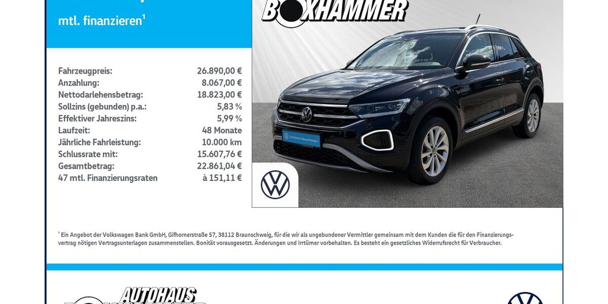 VW T-Roc 46.387 km 26.890 &euro; Bad Aibling 83043