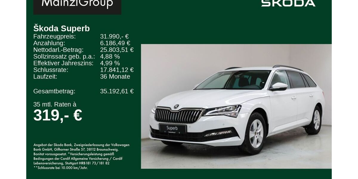Skoda Superb 9.500 km 31.990 &euro; Feldkirchen/Westerham 83620