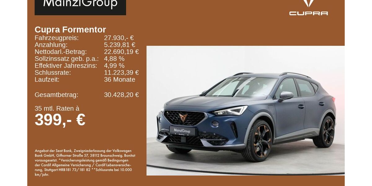 Cupra Formentor 58.700 km 27.930 &euro; Feldkirchen/Westerham 83620