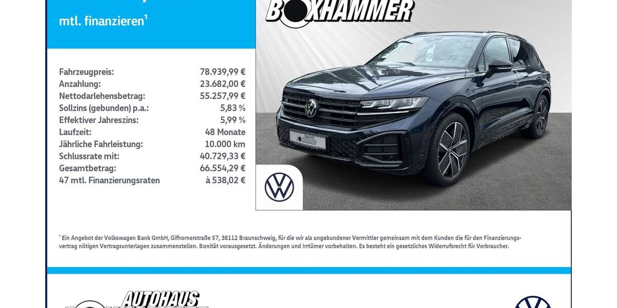 VW Touareg 10.990 km 78.940 &euro; Bad Aibling 83043