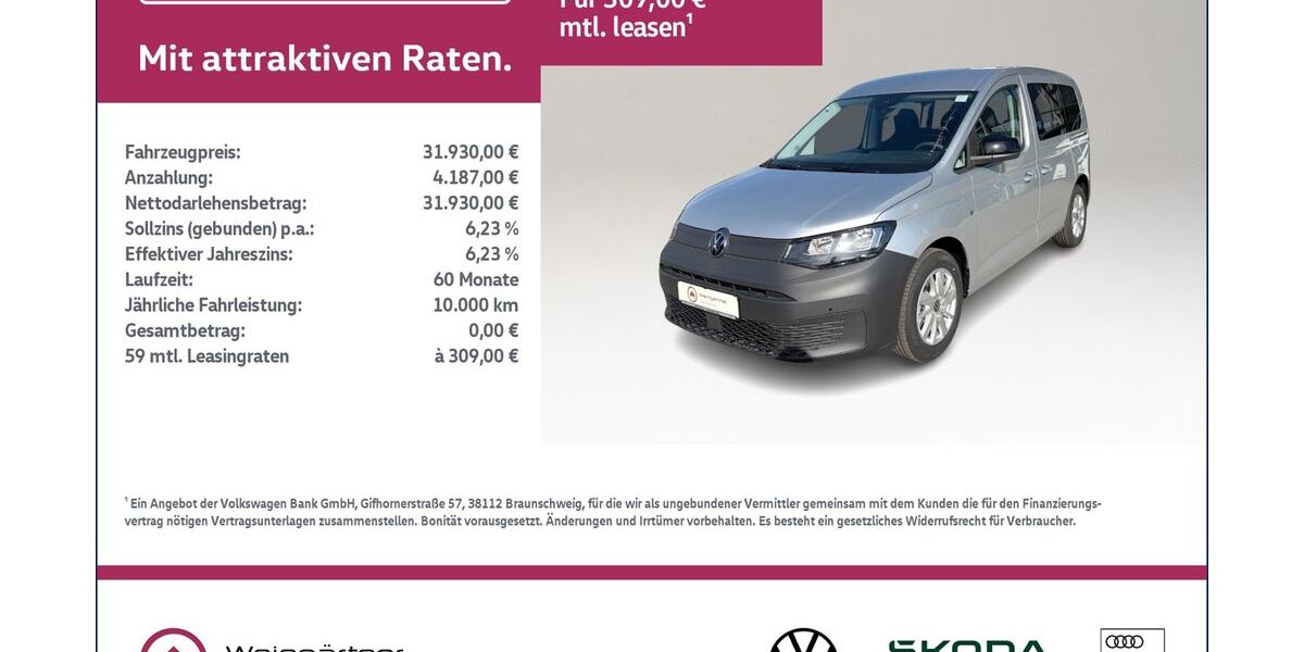 VW Caddy 7.900 km 31.930 &euro; Miesbach 83714