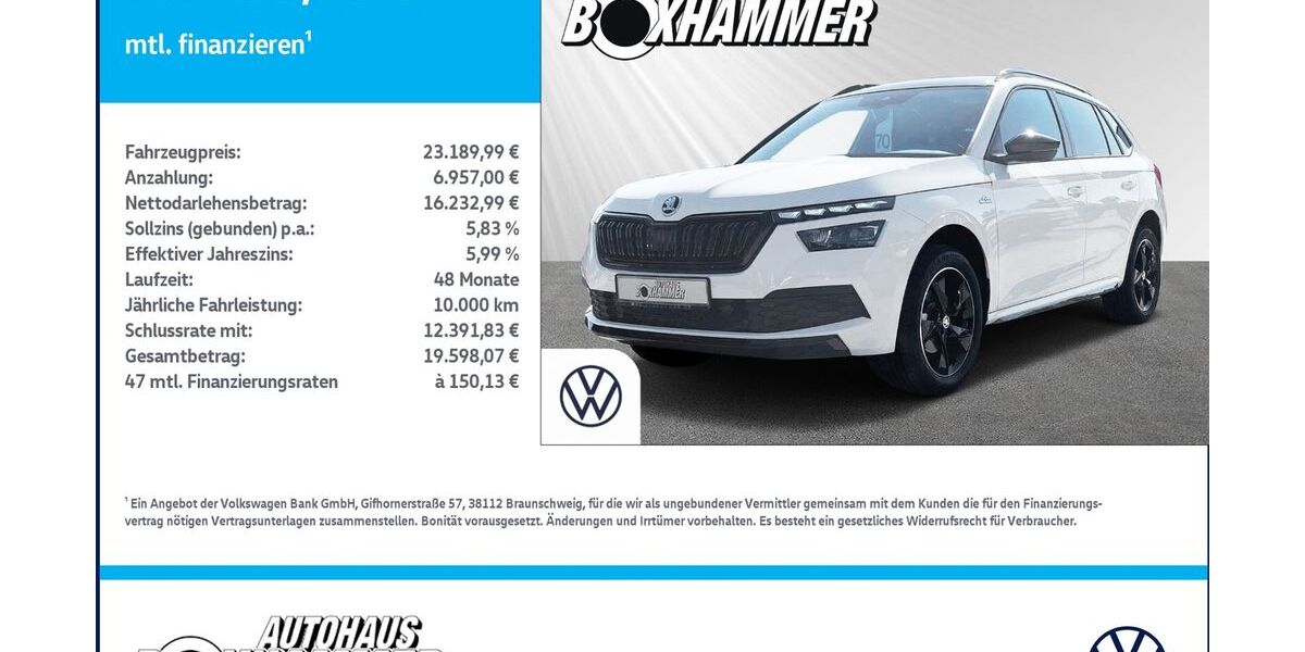 Skoda Kamiq 27.990 km 23.190 &euro; Bad Aibling 83043