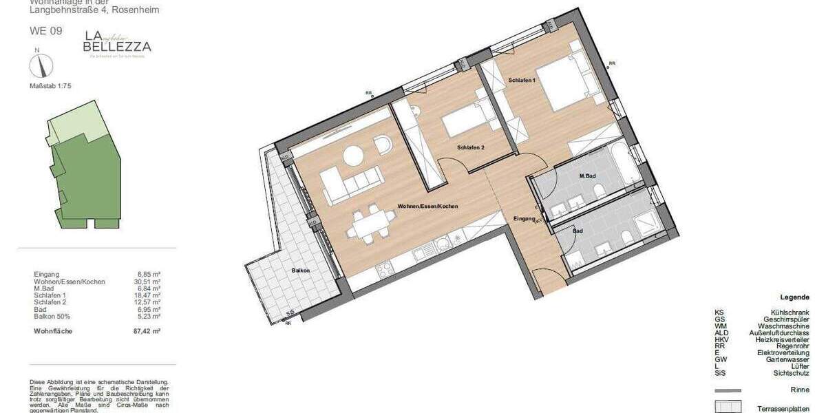 Etagenwohnung Rosenheim West - 3 Zimmer, 87 m&sup2;, 784.000&euro; | Angebot:25667605