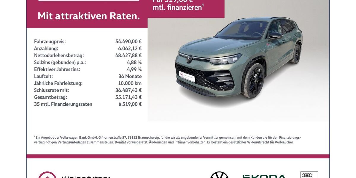 VW Tayron 14.500 km 54.490 &euro; Miesbach 83714