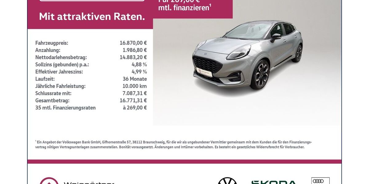 Ford Puma 36.450 km 16.870 &euro; Miesbach 83714