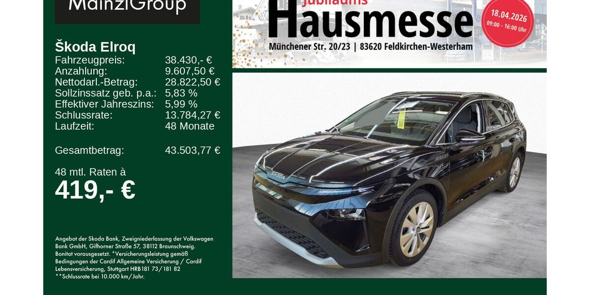 Skoda Elroq 19.200 km 38.430 &euro; Feldkirchen/Westerham 83620
