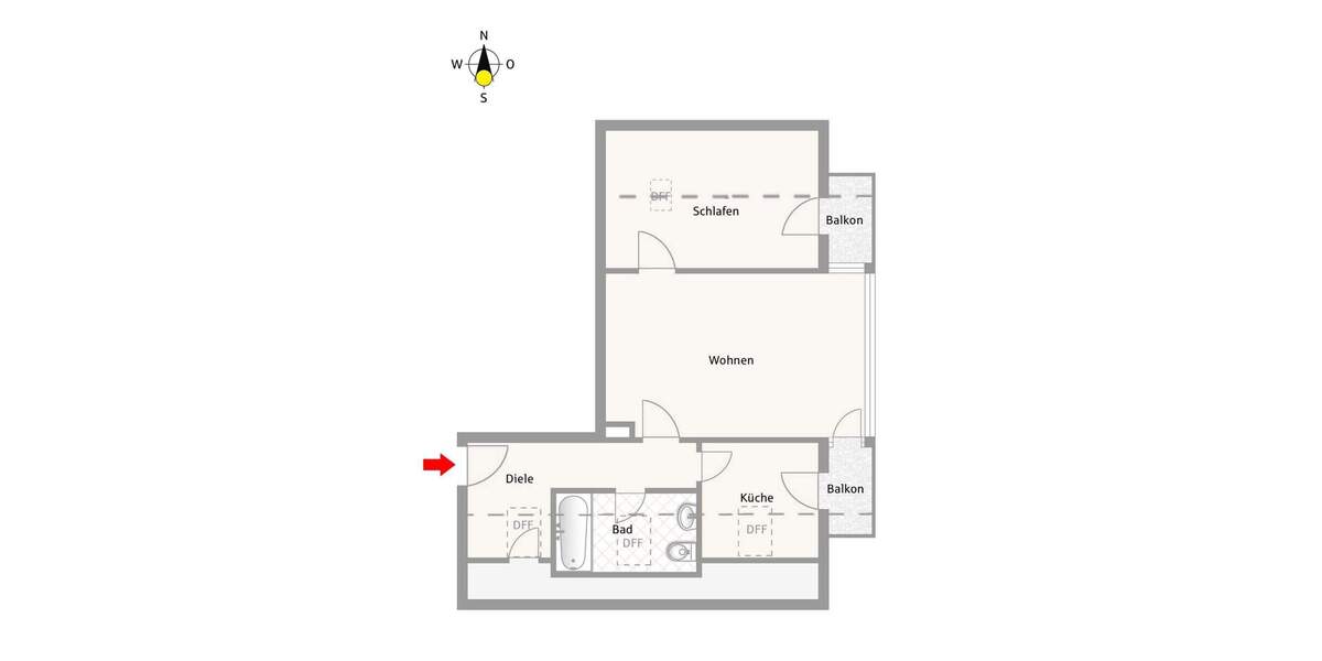 Etagenwohnung Bad Feilnbach - 2 Zimmer, 56 m&sup2;, 259.000&euro; | Angebot:25797300