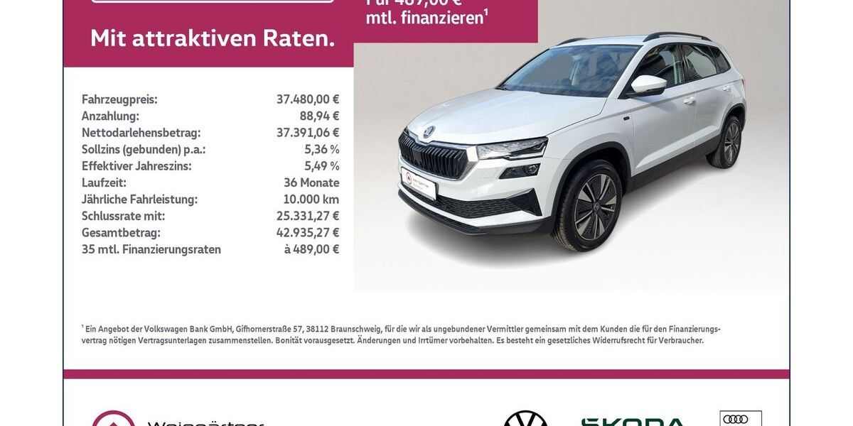 Skoda Karoq 2.350 km 37.480 &euro; Miesbach 83714