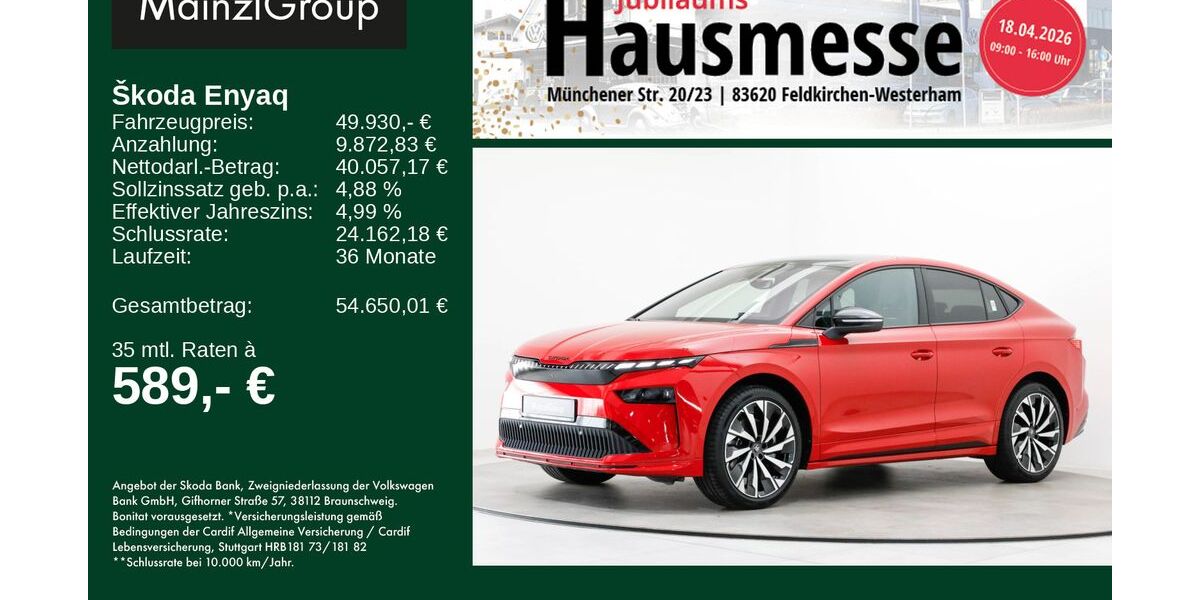 Skoda Enyaq 10.700 km 49.930 &euro; Feldkirchen/Westerham 83620