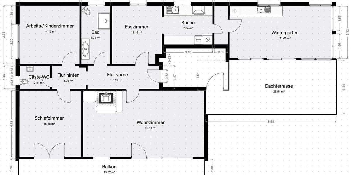 Etagenwohnung Soyen Koblberg - 3 Zimmer, 124 m&sup2;, 499.000&euro; | Angebot:25663350