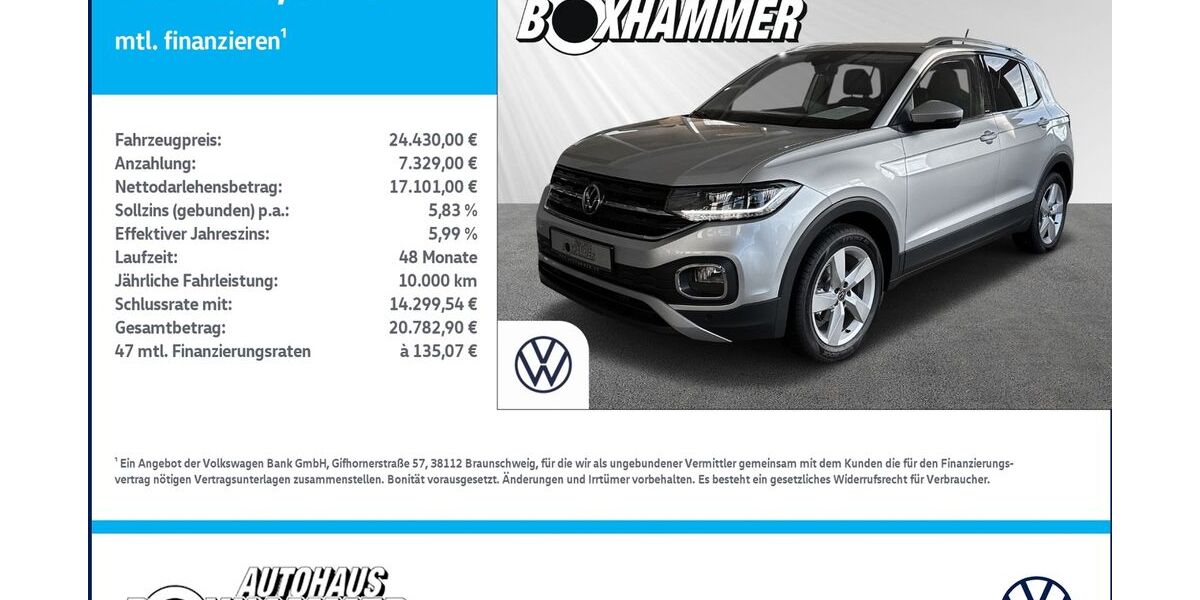 VW T-Cross 30.990 km 23.620 &euro; Bad Aibling 83043