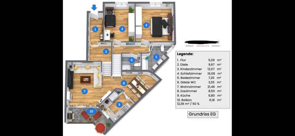 Erdgeschoßwohnung Stephanskirchen - 4 Zimmer, 110 m&sup2;, 585.000&euro; | Angebot:26523817
