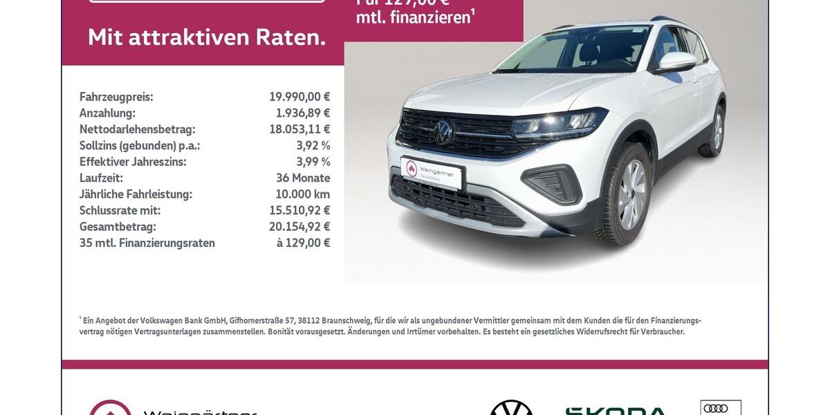 VW T-Cross 15.400 km 19.990 &euro; Miesbach 83714