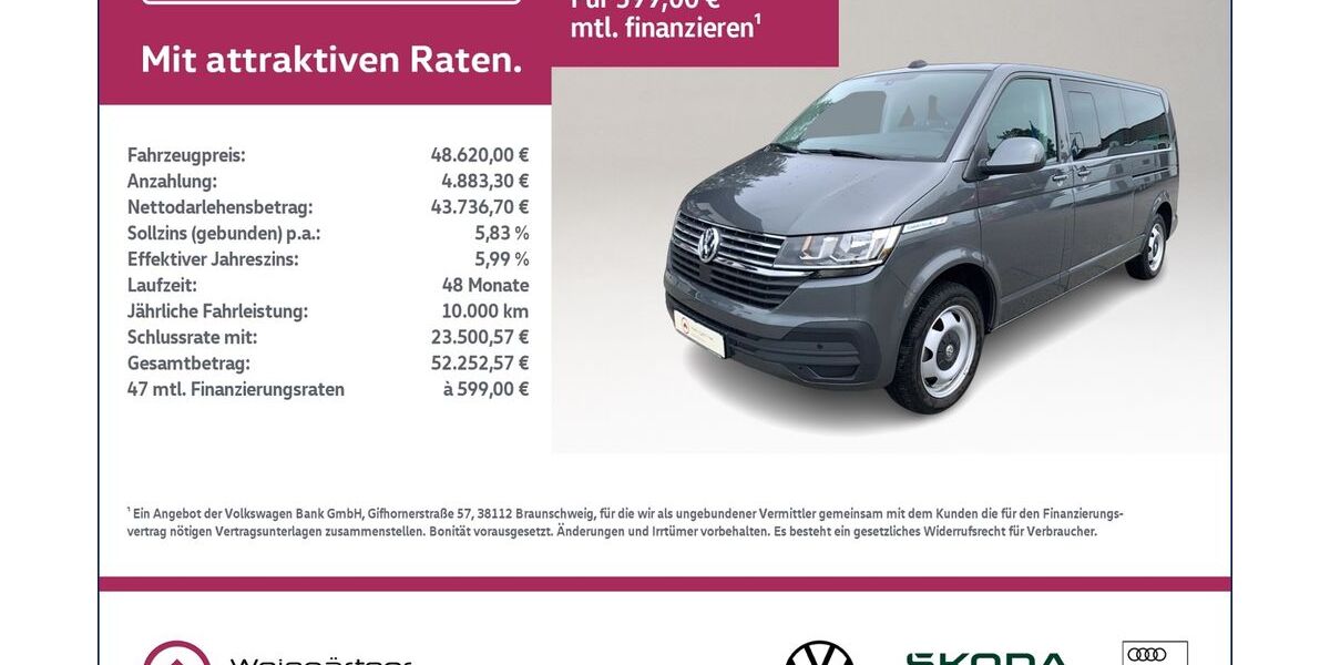 VW T6 Caravelle 37.200 km 48.620 &euro; Miesbach 83714