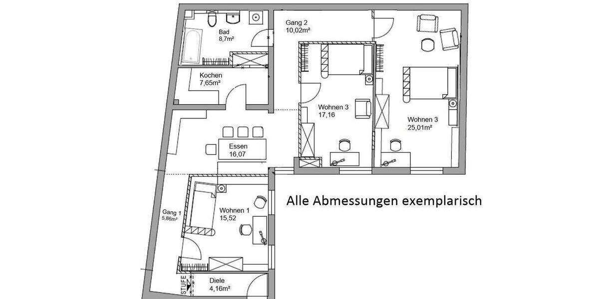 Etagenwohnung Rosenheim Ost - 4 Zimmer, 110 m&sup2;, 1.525&euro; | Angebot:25744499