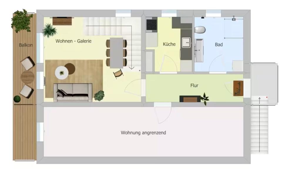 Maisonettenwohnung Tuntenhausen - 3 Zimmer, 76 m&sup2;, 1.500&euro; | Angebot:24848485