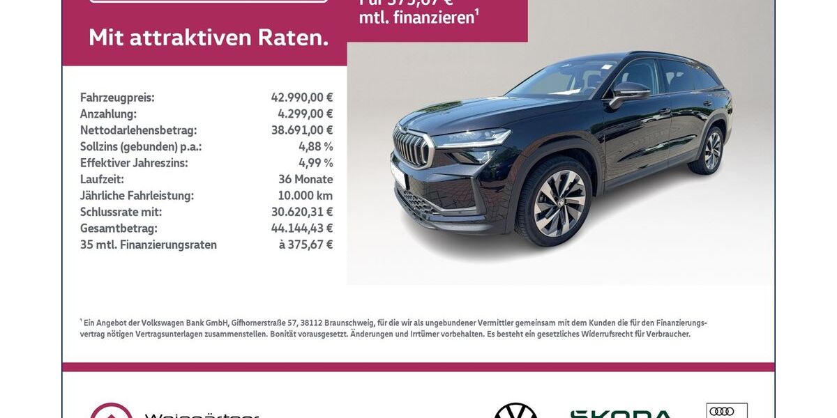 Skoda Kodiaq 22.200 km 42.830 &euro; Miesbach 83714