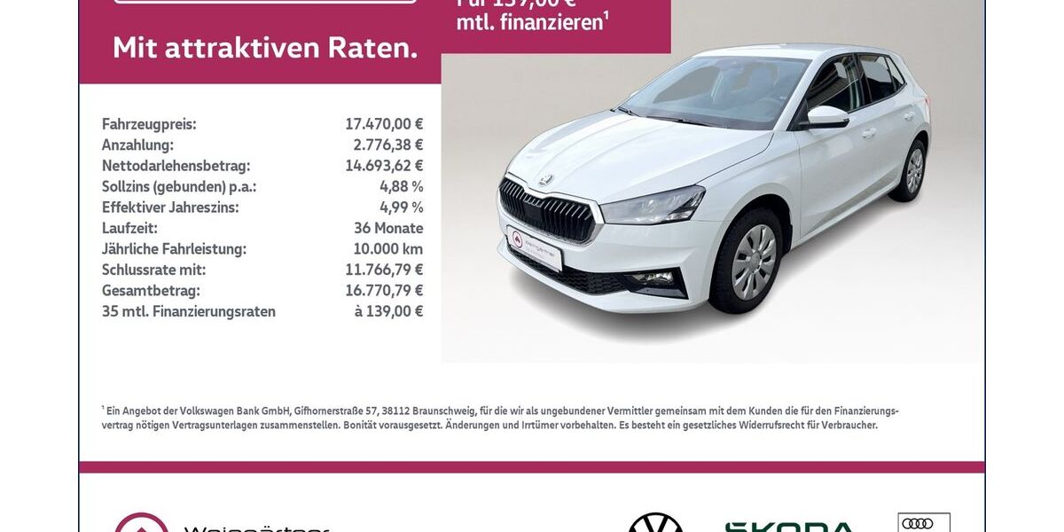 Skoda Fabia 13.550 km 17.470 &euro; Miesbach 83714