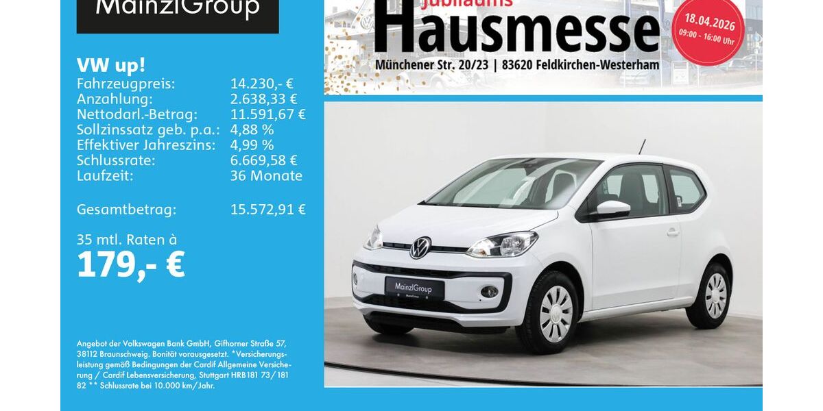 VW up! 15.130 km 14.230 &euro; Feldkirchen/Westerham 83620