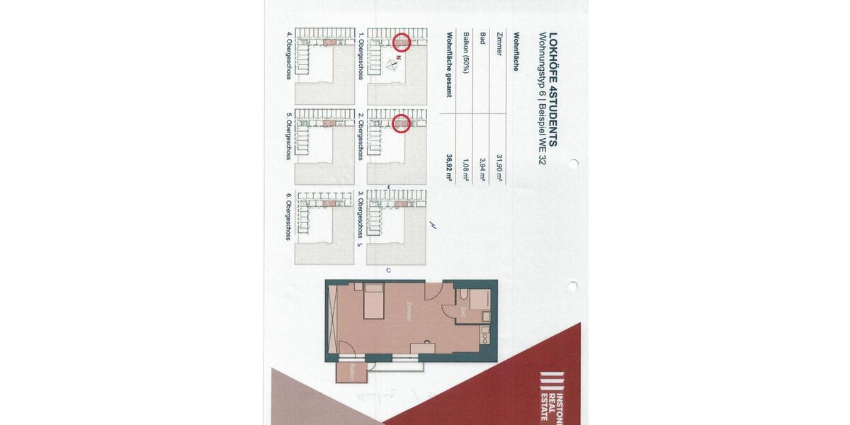 Etagenwohnung Rosenheim Innenstadt - 1 Zimmer, 37 m&sup2;, 815&euro; | Angebot:25923221