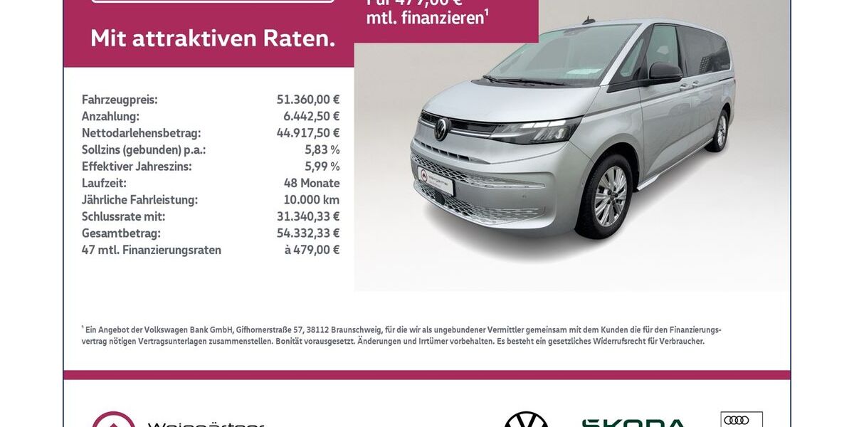 VW T7 Multivan 16.900 km 51.360 &euro; Miesbach 83714