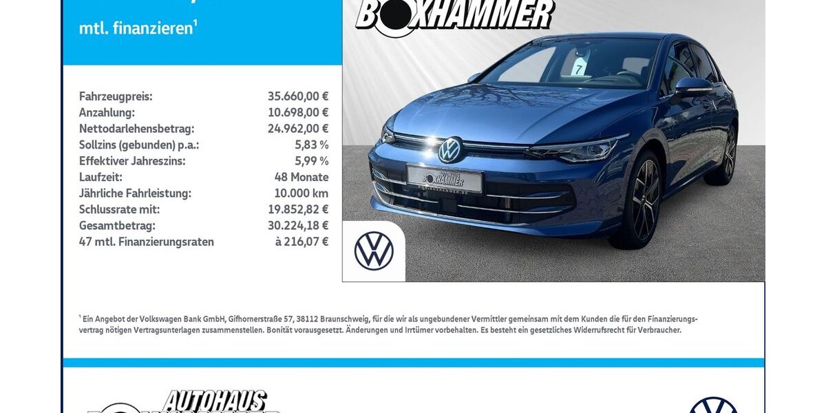 VW Golf 7.990 km 35.660 &euro; Bad Aibling 83043