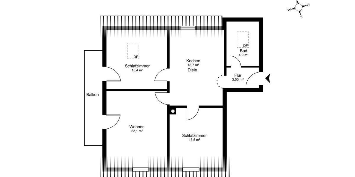 Dachgeschoßwohnung Bruckmühl - 3 Zimmer, 84 m&sup2;, 350.000&euro; | Angebot:25900903