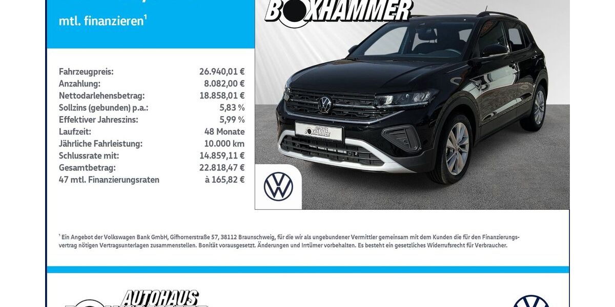 VW T-Cross 8.990 km 26.940 &euro; Bad Aibling 83043