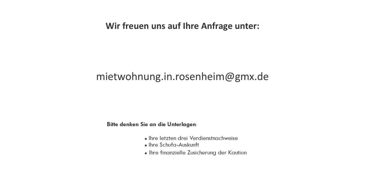 Erdgeschoßwohnung Rosenheim Innenstadt - 3 Zimmer, 70 m&sup2;, 1.030&euro; | Angebot:25881495