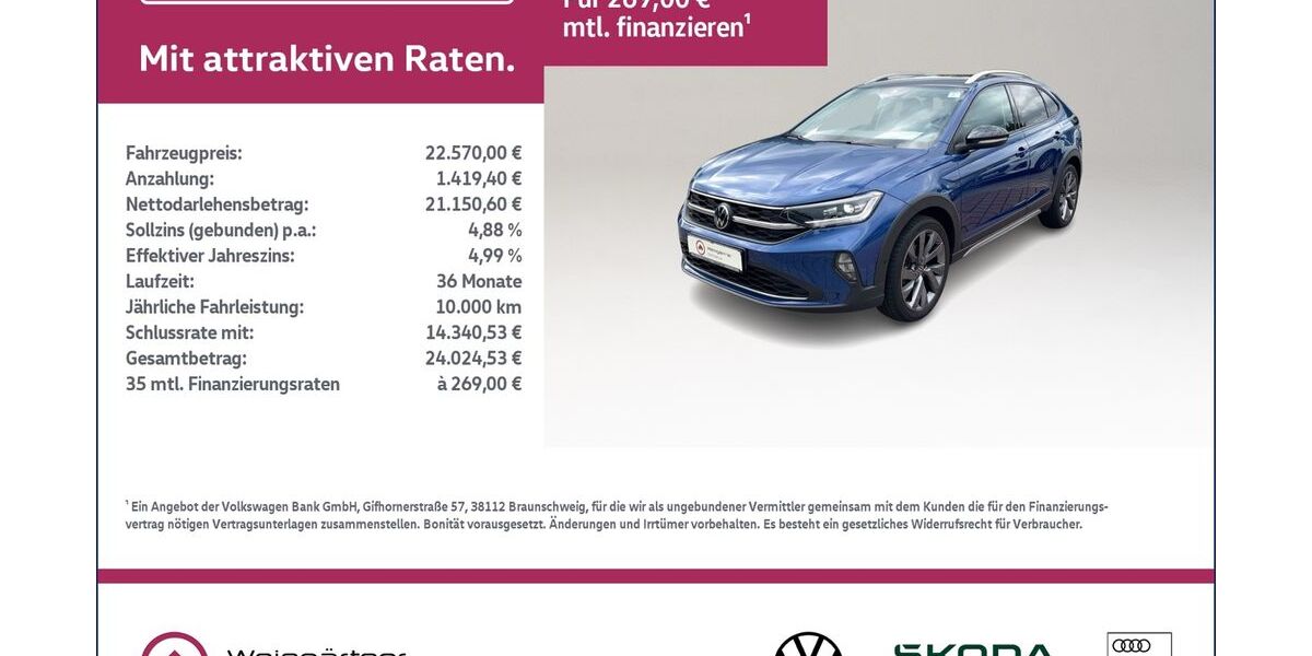 VW Taigo 42.100 km 22.570 &euro; Miesbach 83714