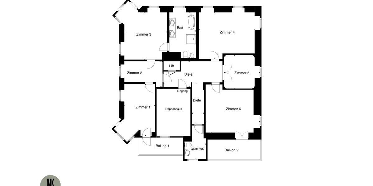 Etagenwohnung Bad Aibling - 6 Zimmer, 134 m&sup2;, 1.960&euro; | Angebot:25361374
