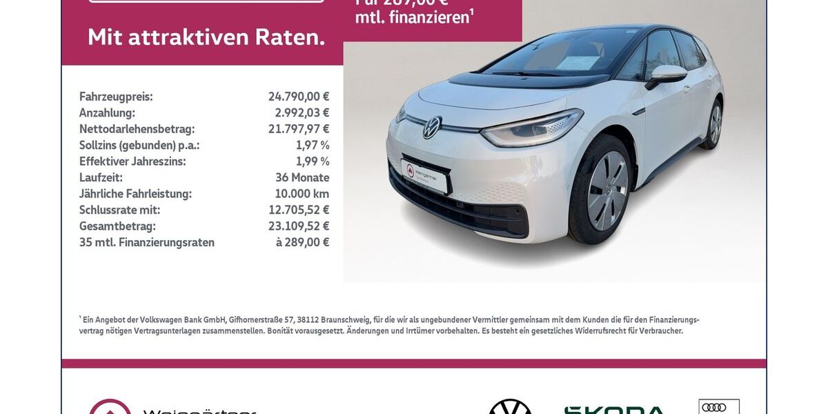 VW ID.3 28.550 km 23.990 &euro; Miesbach 83714