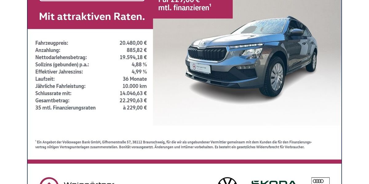 Skoda Kamiq 15.200 km 20.480 &euro; Miesbach 83714