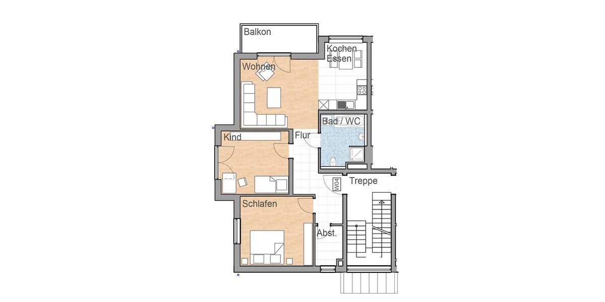 Etagenwohnung Großkarolinenfeld - 3 Zimmer, 90 m&sup2;, 1.440&euro; | Angebot:26336683