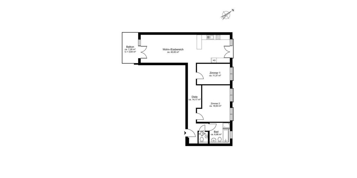 Etagenwohnung Kirchseeon - 3 Zimmer, 96 m&sup2;, 500.000&euro; | Angebot:25666564