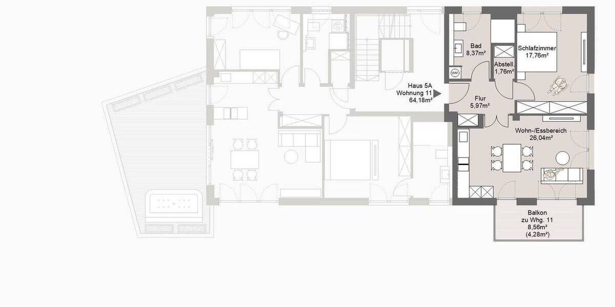 Etagenwohnung Grafing bei München Grafing - 2 Zimmer, 64 m&sup2;, 539.000&euro; | Angebot:26104172