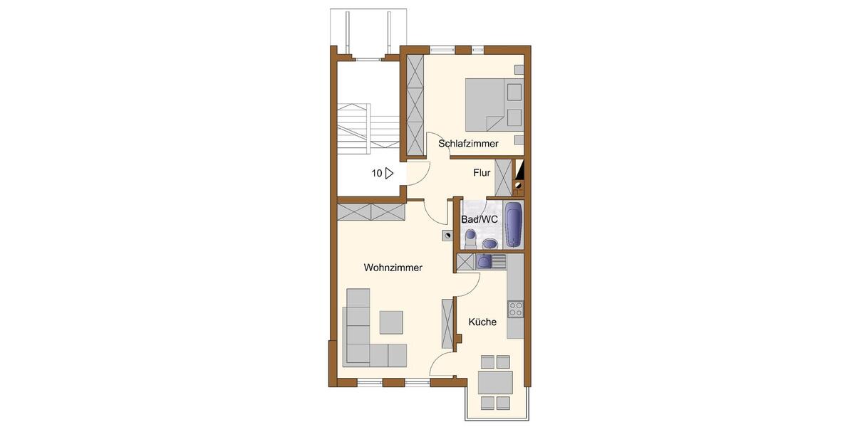 Etagenwohnung Rosenheim Aising - 2 Zimmer, 61 m&sup2;, 854&euro; | Angebot:25902005
