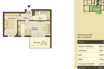Wohnung Ebersberg - 2 Zimmer, 58 m&sup2;, 1.050&euro; | Angebot:26381503