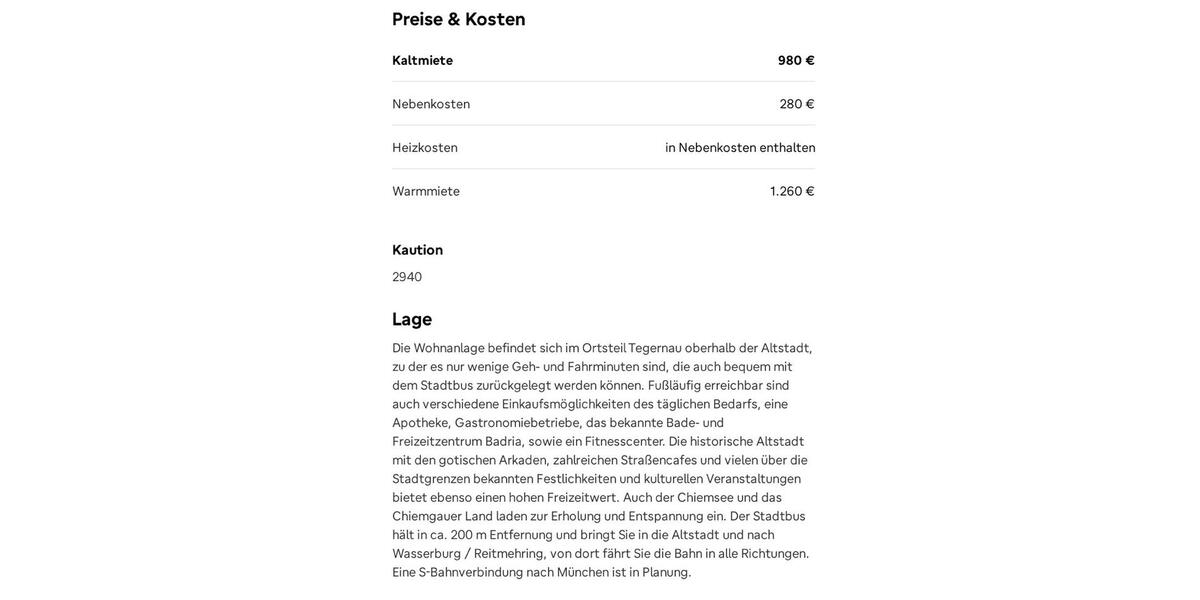 Dachgeschoßwohnung Wasserburg am Inn - 3 Zimmer, 81 m&sup2;, 980&euro; | Angebot:25989086