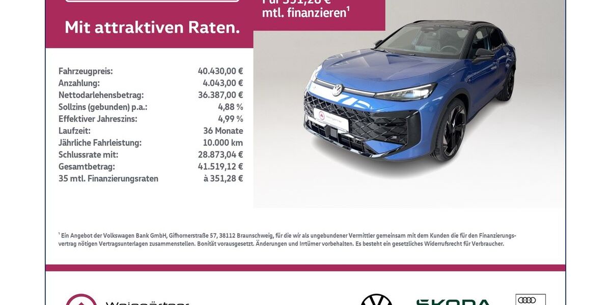 VW T-Roc 2.300 km 40.430 &euro; Miesbach 83714