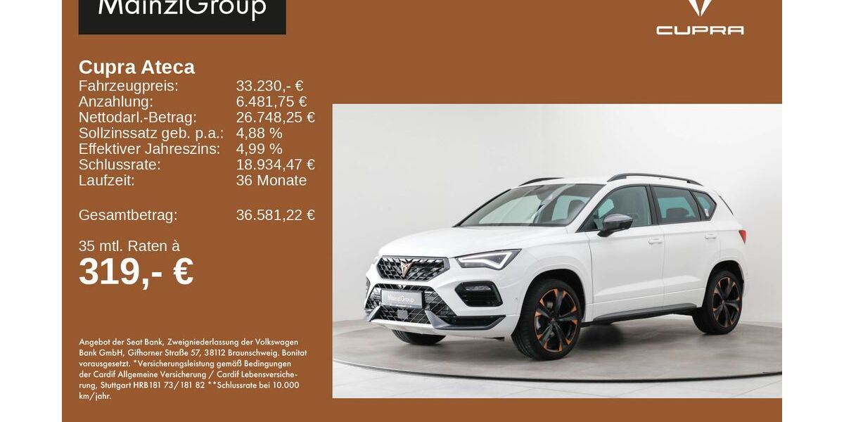Seat Ateca 25.355 km 33.230 &euro; Feldkirchen/Westerham 83620