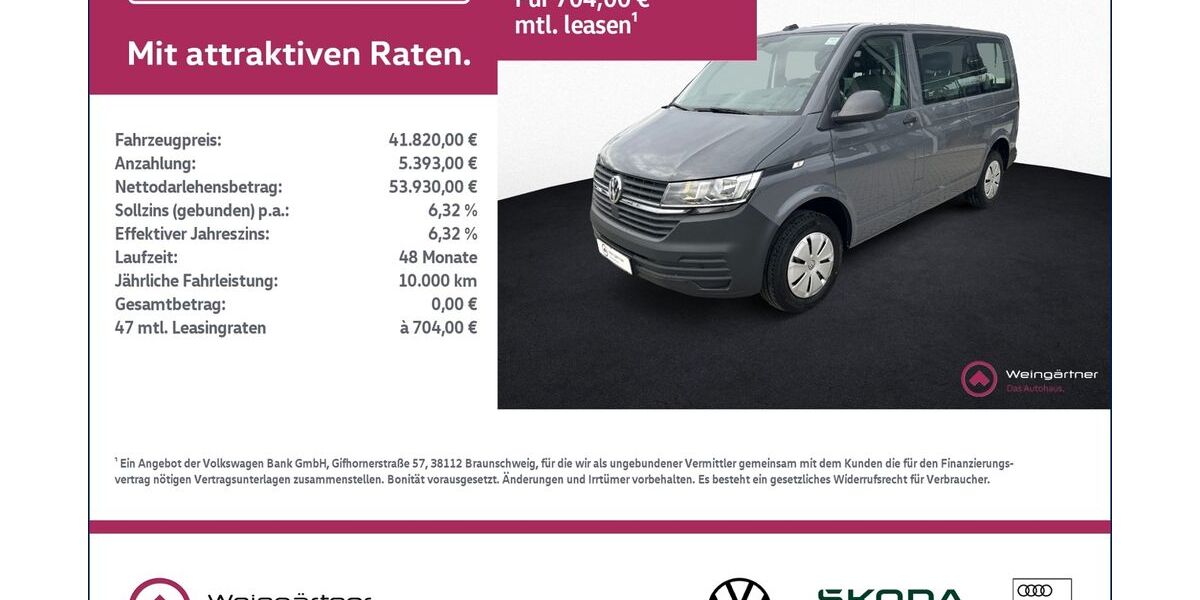 VW T6 Kombi 16.900 km 41.820 &euro; Miesbach 83714